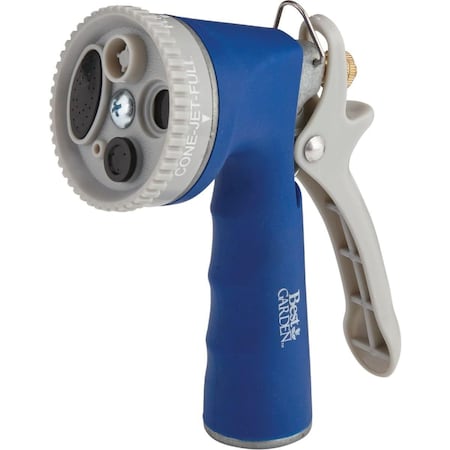 Best Garden Metal 5-Pattern Nozzle with Comfort Grip, Blue & Gray GB130740